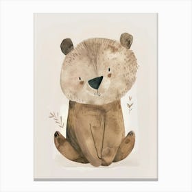 Charming Nursery Kids Animals Bear Cub 4 Canvas Print