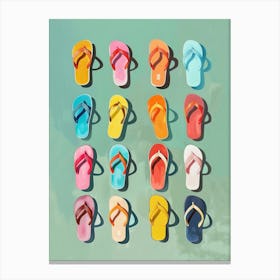 Flip Flops Mid Century 1 Canvas Print