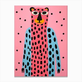 Pink Polka Dot Panther Canvas Print