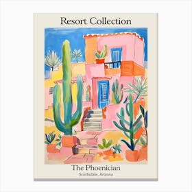 Poster Of The Phoenician   Scottsdale, Arizona   Resort Collection Storybook Illustration 2 Canvas Print