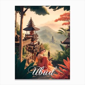 Ubud Bali Temple in the Mountains Canvas Print