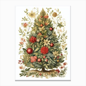 William Morris Style Christmas Tree 7 Canvas Print