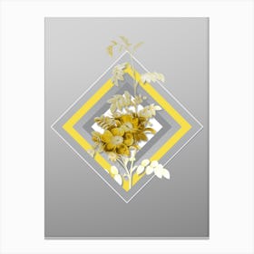 Botanical Alpine Rose in Yellow and Gray Gradient n.082 Canvas Print