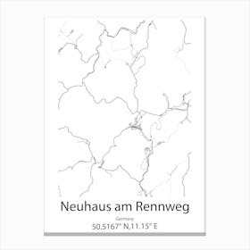 Neuhaus Am Rennweg,Germany Minimalist Map Canvas Print