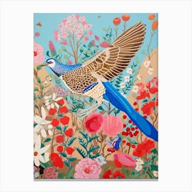 Maximalist Bird Painting Blue Jay 1 Canvas Print