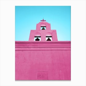 Pink Mission Church In Tucson Arizona Canvas Print