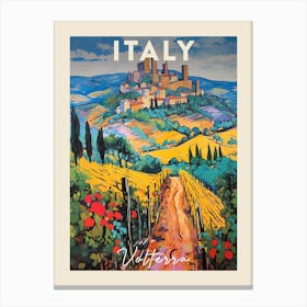Volterra Italy 4 Fauvist Painting Travel Poster Canvas Print