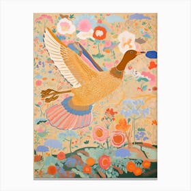 Maximalist Bird Painting Duck 1 Canvas Print