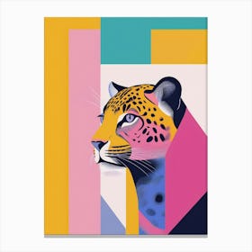 Graphic Leopard Portrait Canvas Print