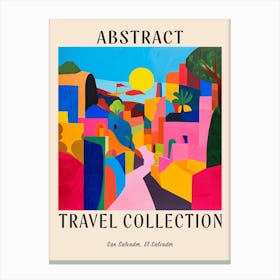 Abstract Travel Collection Poster San Salvador El Salvador 1 Canvas Print