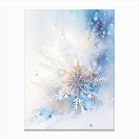 Winter, Snowflakes, Storybook Watercolours 2 Canvas Print
