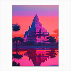 Cambodia Sunset Dreamy Landscape Canvas Print