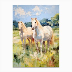 Horses Painting In Cotswolds, England 3 Canvas Print