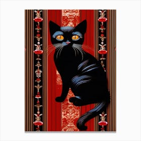 Baroque Black Cat Canvas Print