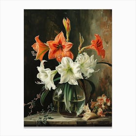 Baroque Floral Still Life Amaryllis 5 Canvas Print