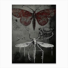 Dark Gothic Moth Canvas Print