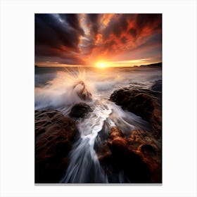 Sunset At The Beach c Canvas Print