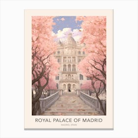 The Royal Palace Of Madrid, Spain Travel Poster Canvas Print