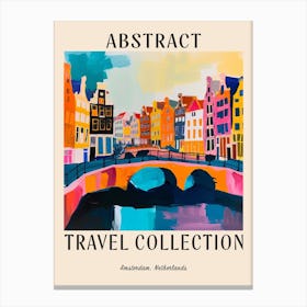 Abstract Travel Collection Poster Amsterdam Netherlands 7 Canvas Print