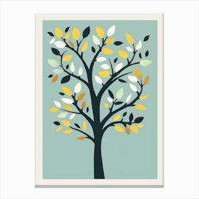 Mahogany Tree Flat Illustration 1 Canvas Print