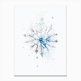 Individual, Snowflakes, Minimalist Watercolour 5 Canvas Print