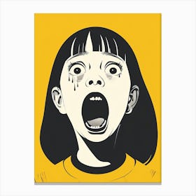 Girl With The Screaming Face Canvas Print