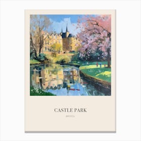 Castle Park Bristol Vintage Cezanne Inspired Poster Canvas Print