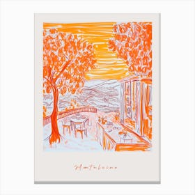Montalcino Italy Orange Drawing Poster Canvas Print