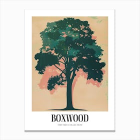 Boxwood Tree Colourful Illustration 4 Poster Canvas Print