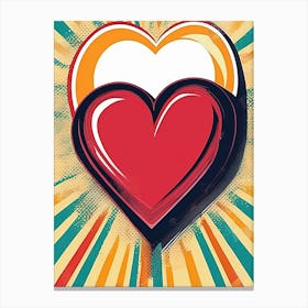 Heart With Sunburst Canvas Print