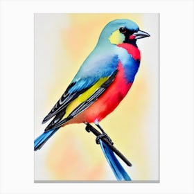 Finch Watercolour Bird Canvas Print
