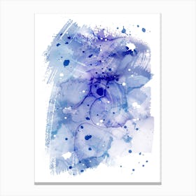Blue Ink Smudge Canvas Print