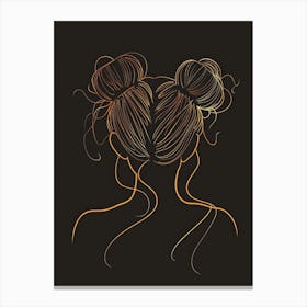 Portrait Of A Woman With Buns Canvas Print