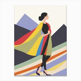 Woman With Cape Canvas Print