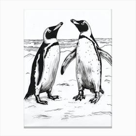 King Penguin Socializing 2 Canvas Print