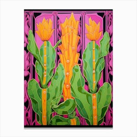 Mexican Style Cactus Illustration Nopal Cactus 2 Canvas Print