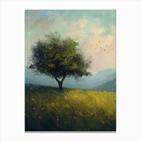 Lone Tree In The Field 1 Canvas Print