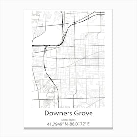 Downers Grove,United States Minimalist Map Canvas Print