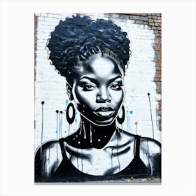 Graffiti Mural Of Beautiful Black Woman 139 Canvas Print