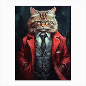 Gangster Cat Ragamuffin Canvas Print