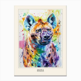 Hyena Colourful Watercolour 1 Poster Canvas Print
