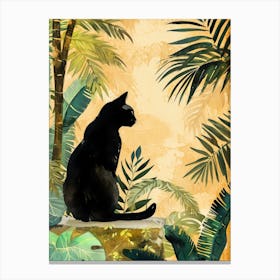 Black Cat In The Jungle animal Cat's life Canvas Print