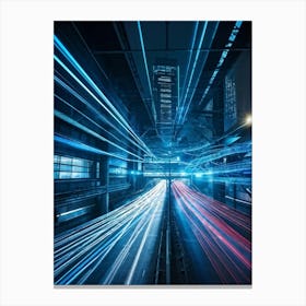 A Dynamic Scene Encapsulating The Essence Of Cybersecurity And Telecommunications Featuring A High Canvas Print