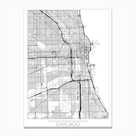 Chicago Map Minimal Canvas Print