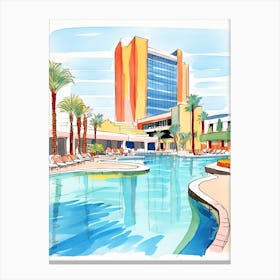Aria Resort & Casino   Las Vegas, Nevada  Resort Storybook Illustration 2 Canvas Print