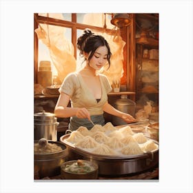 Dumpling Making Chinese New Year 20 Canvas Print