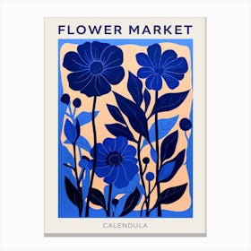 Blue Flower Market Poster Calendula 4 Canvas Print