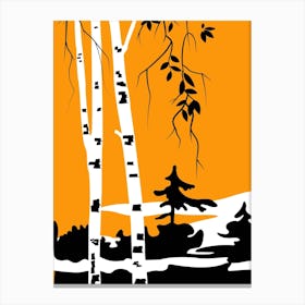 Birch Forest Landscape Nature Canvas Print