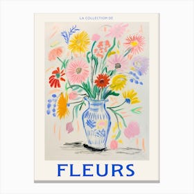 French Flower Poster Asters  Canvas Print