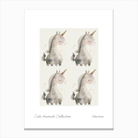 Cute Animals Collection Unicorn 4 Canvas Print